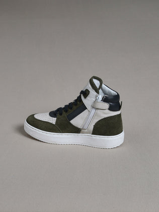Boy's leather high top trainers