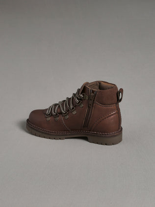 Boy's leather mountain boots