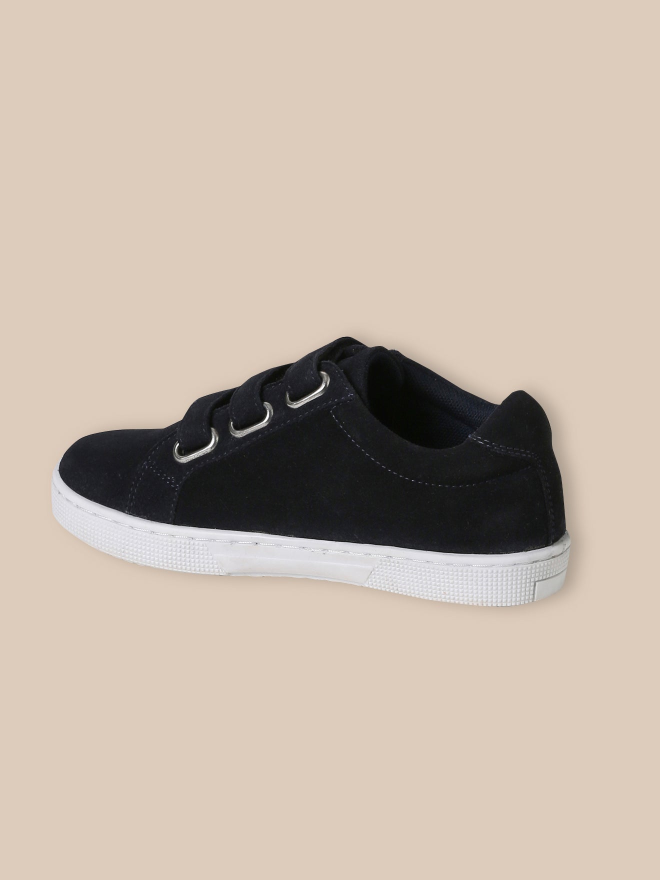 Boy's low split leather trainers