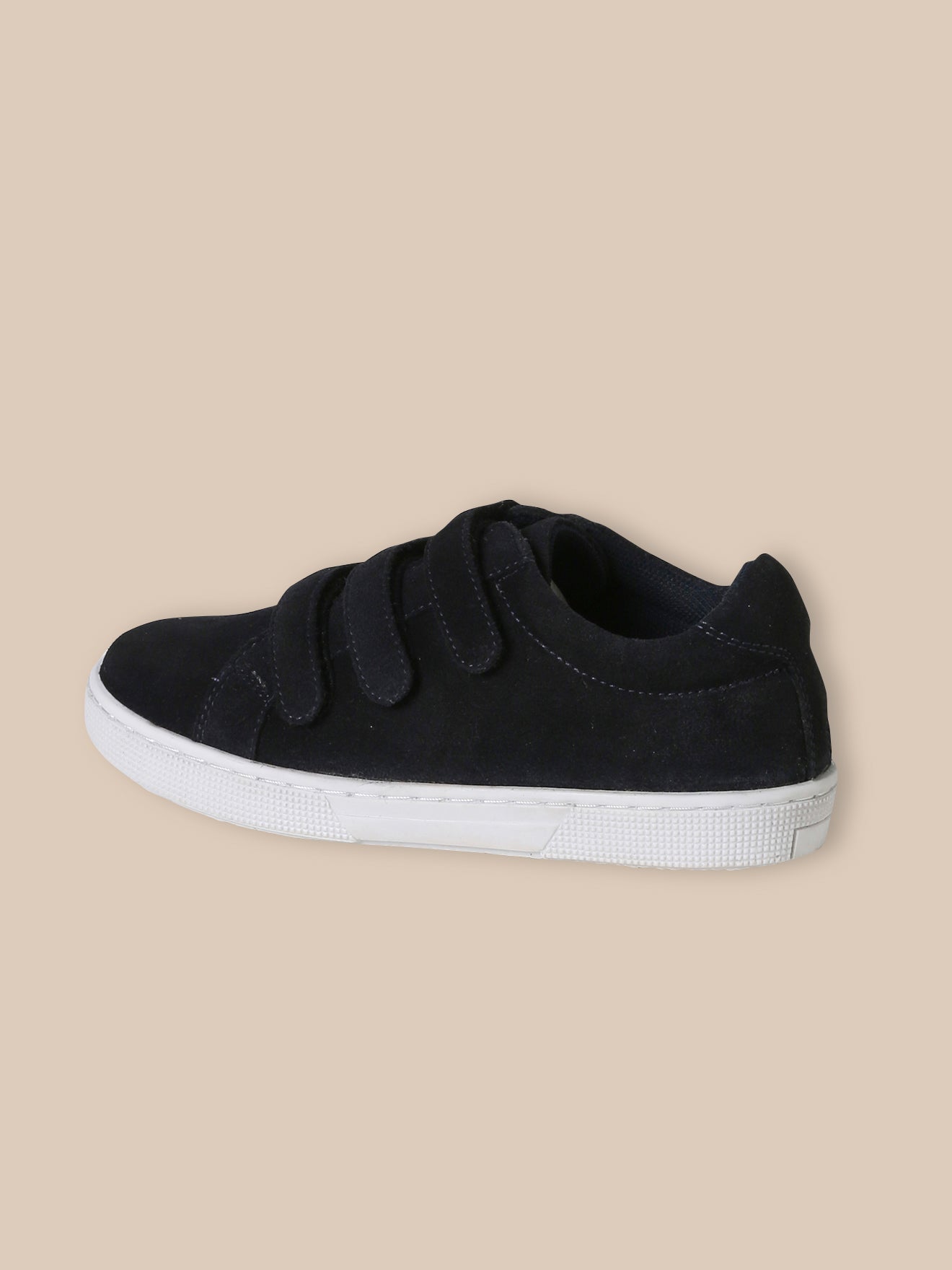 Boy's low split leather trainers