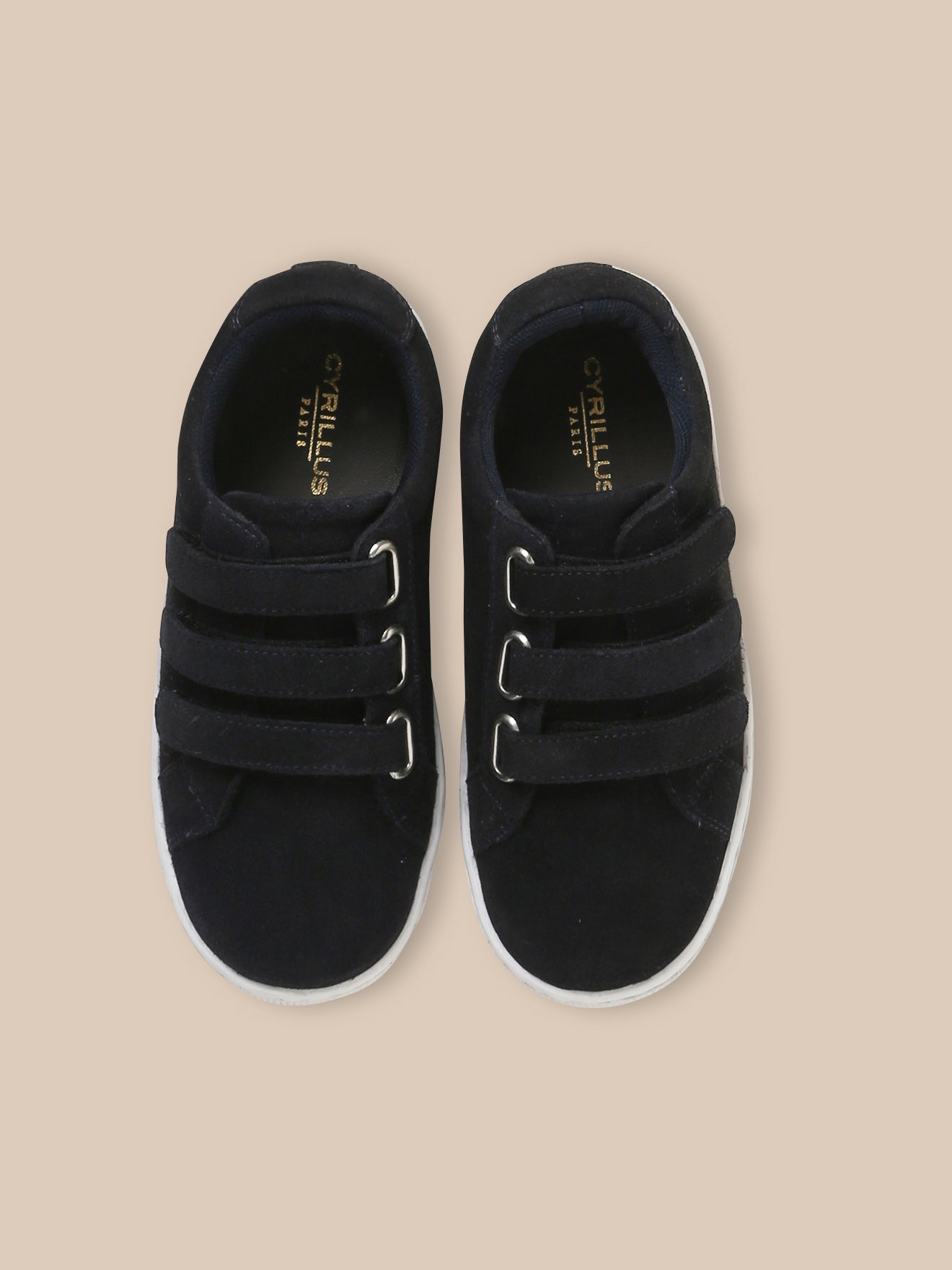 Boy's low split leather trainers