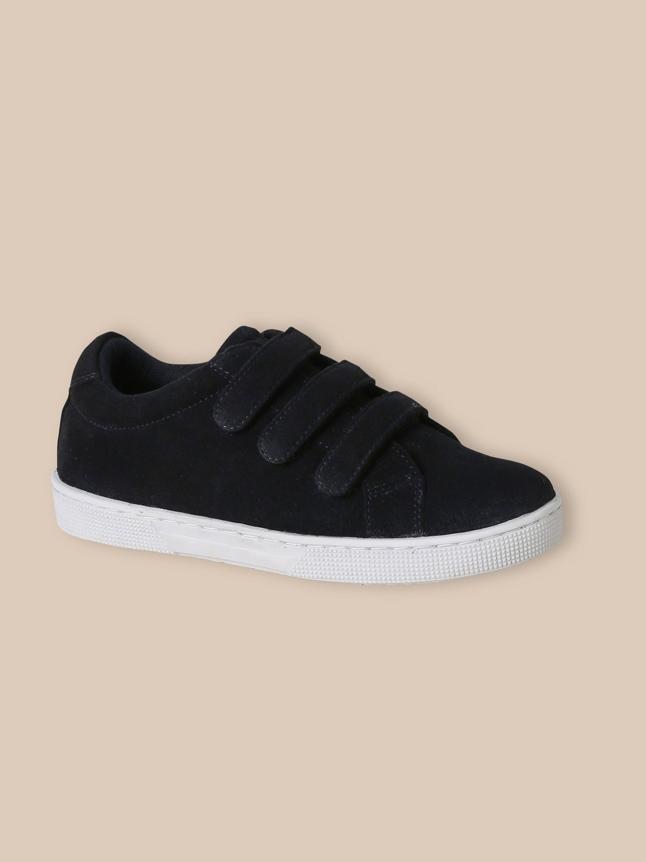 Boy's low split leather trainers