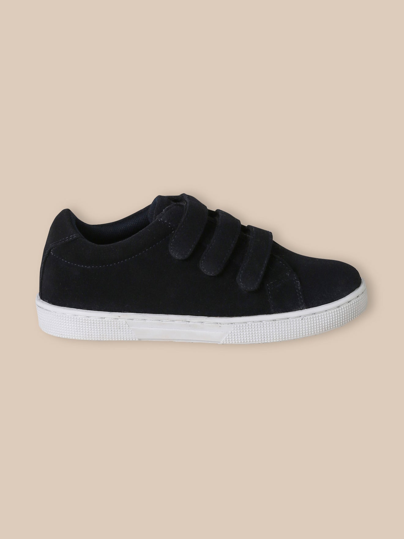 Boy's low split leather trainers