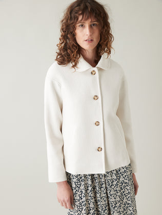 Women's short basketweave coat