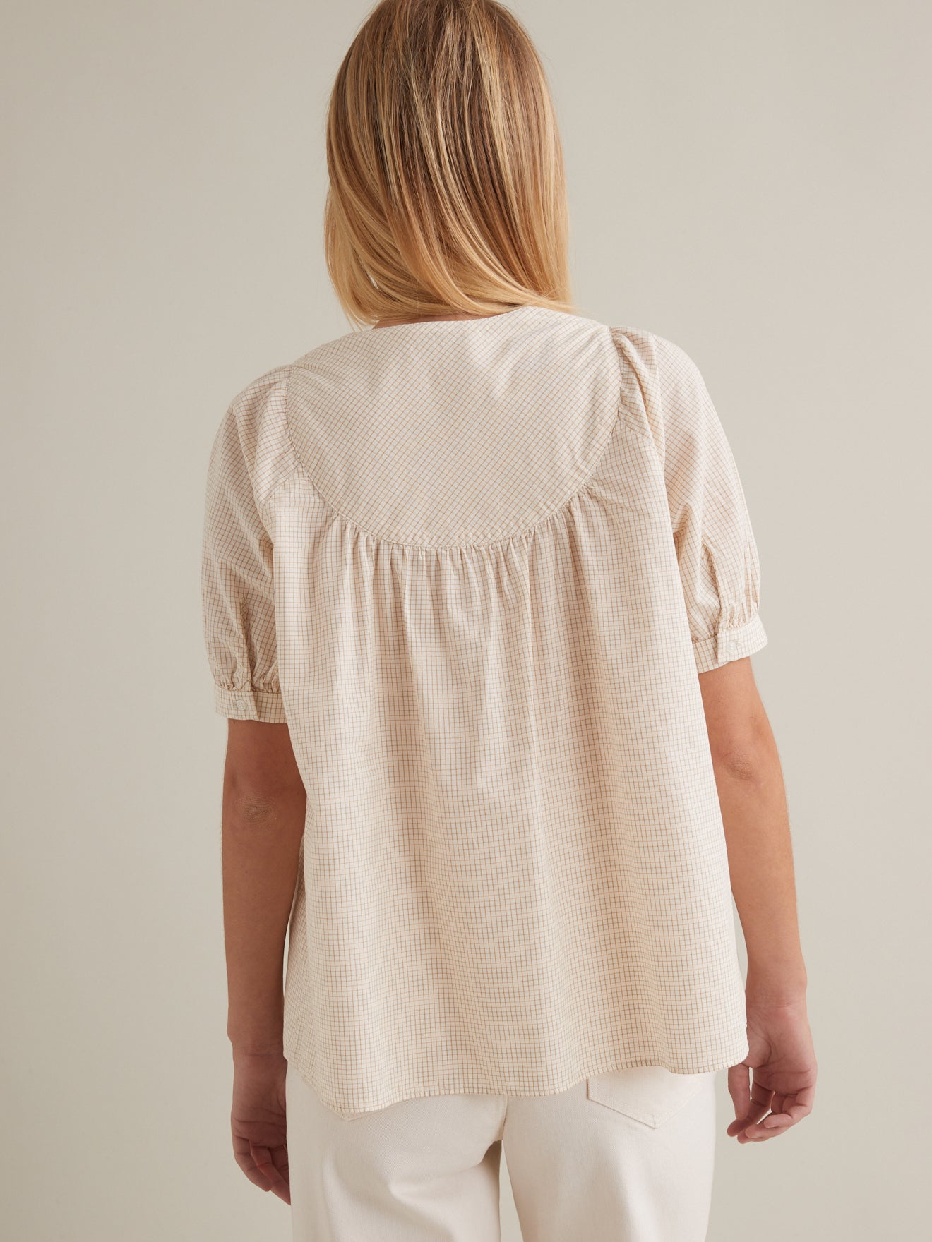 Women's blouse with mini checks