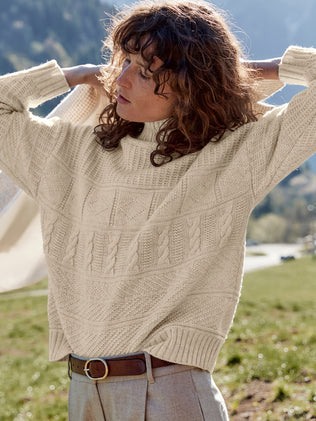 Women's patchwork knit RWS* sweater