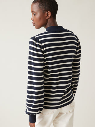 Woman's wool and cotton nautical sweater