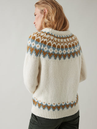 Women's sweater with a jacquard yoke