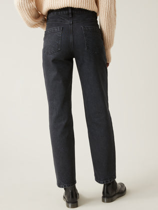 Women's organic cotton cigarette trousers with an eco-friendly wash