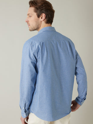 Stripe Regular Fit organic cotton and recycled fiber shirt