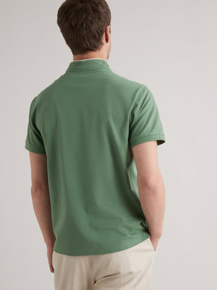 Men's organic cotton polo shirt with straight collar