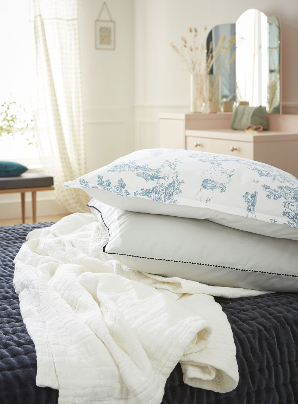 Jouy Spirit cotton percale pillowcase