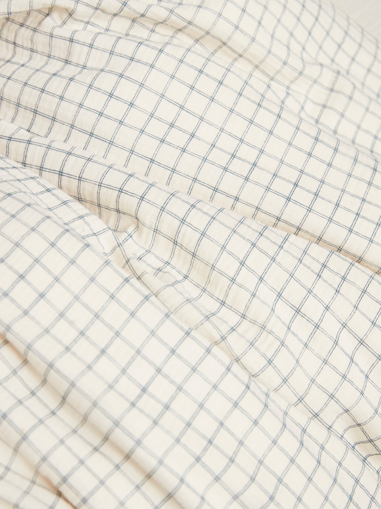 Child's Check cotton gauze duvet cover