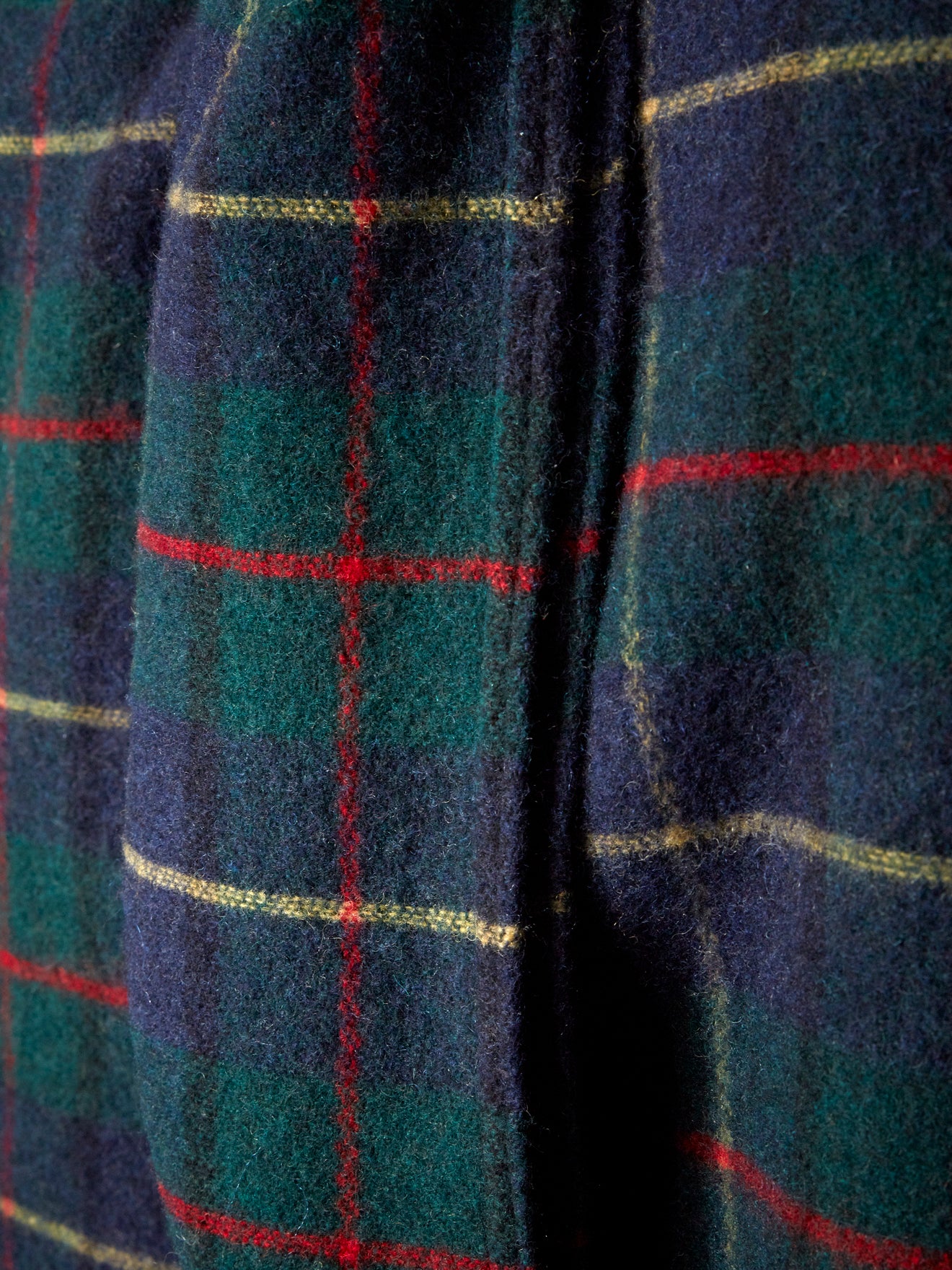 Wool-rich plaid throw