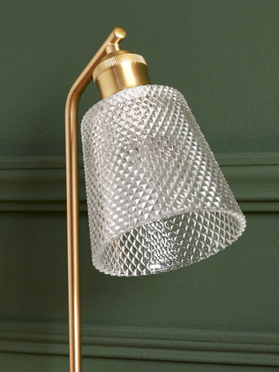 Metal and chiseled glass lamp