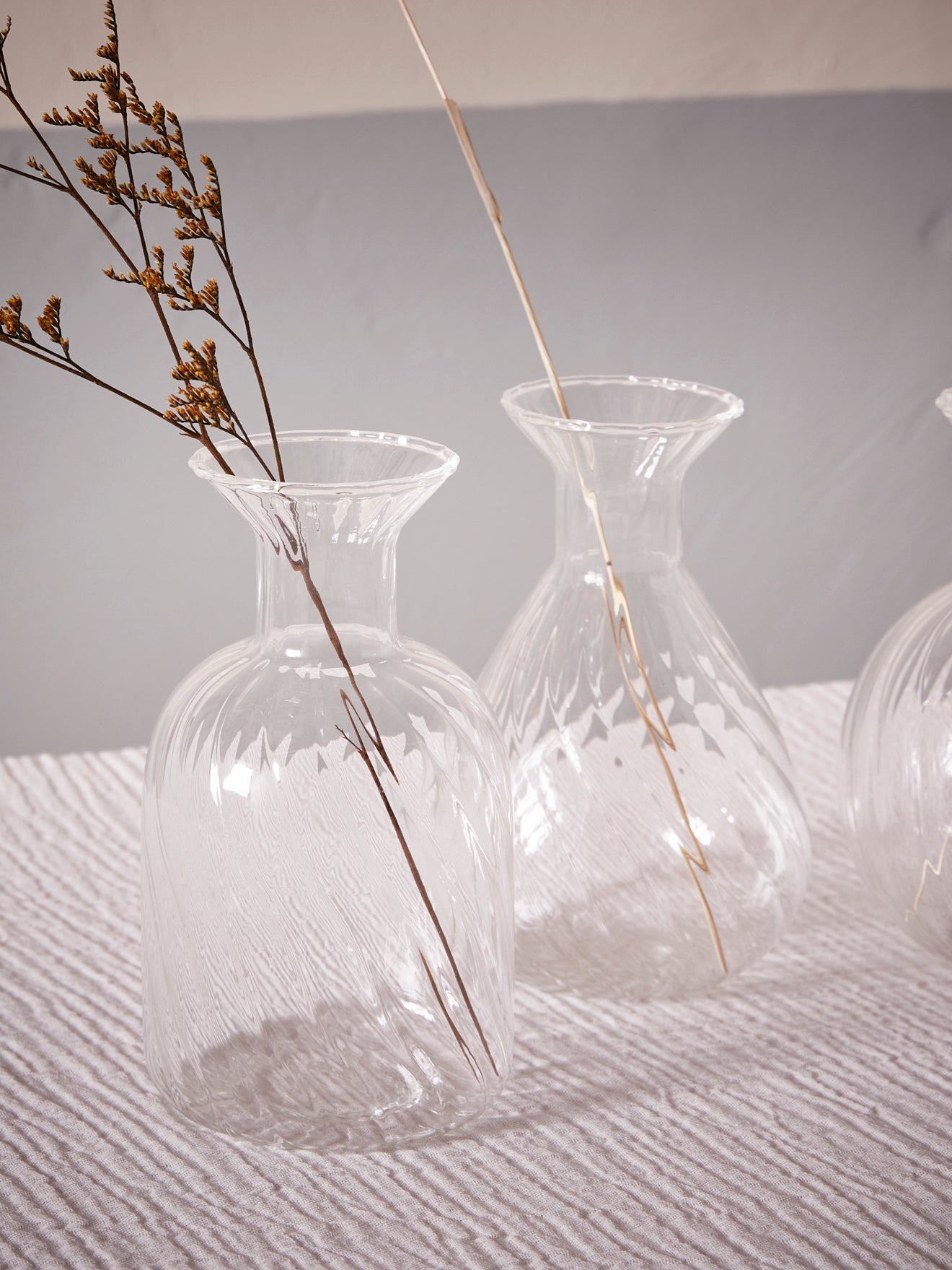 Pack of 3 glass bud vases