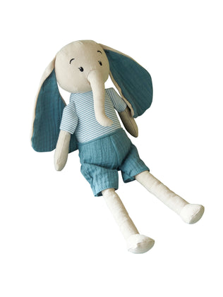 Elephant plush toy in linen and cotton