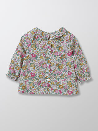Baby's Clare Rich floral motif blouse. Made with Liberty Fabric.