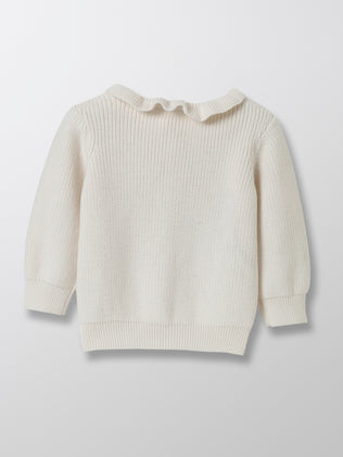 Baby's cardigan with frill collar