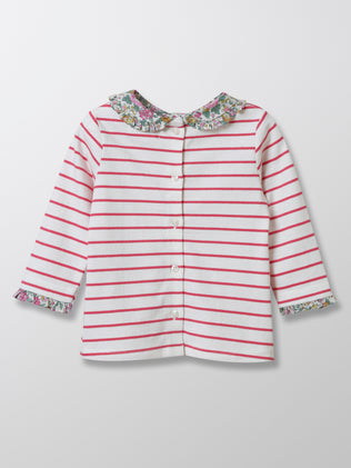 Baby's organic cotton sailor-stripe T-shirt