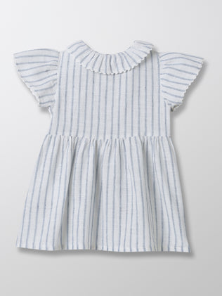 Baby's stripe linen and cotton dress