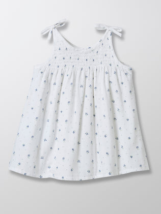Baby's smocked cornflower-print dress