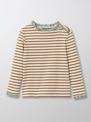 Girl's sailor-stripe organic cotton T-shirt