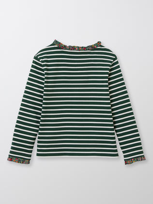 Girl's sailor-stripe organic cotton T-shirt