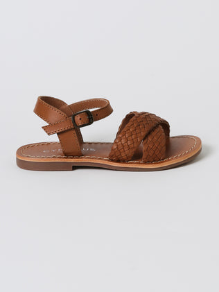 Girl's braided leather sandals