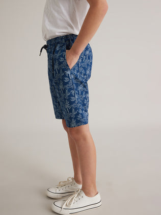 Boy's palm print Bermuda shorts